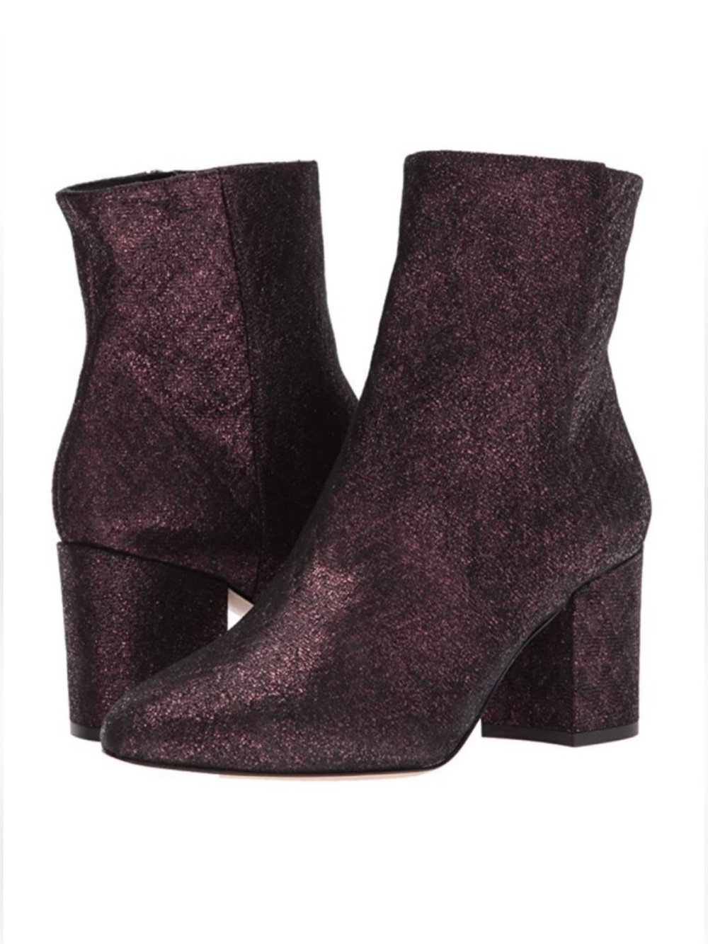 LK Bennett Jordan WOV Metallic Purple Leather Glitter Ankle Boots Sz 9 NEW Chic